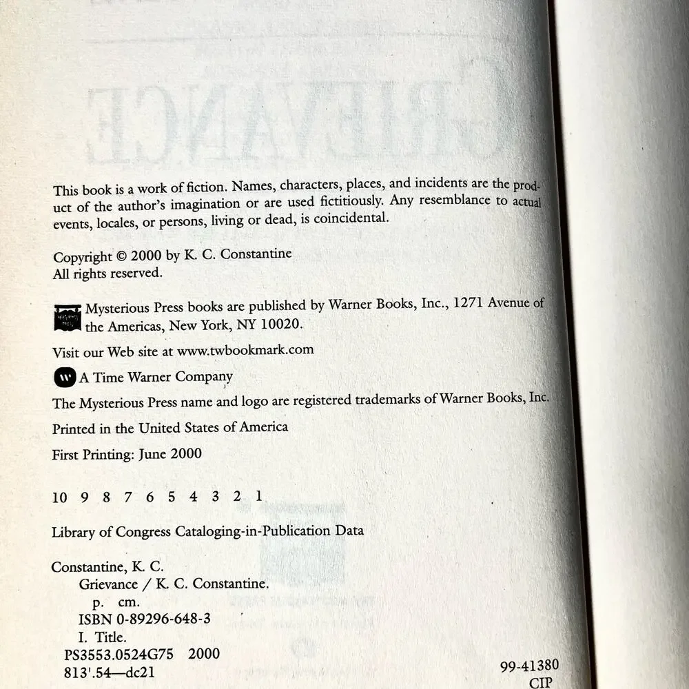 Grievance - Book by K. C.‎ Constantine